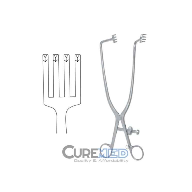 Deep Gelpi Self Retaining Retractor, Angled 90 Degree with 4 Sharp Prongs