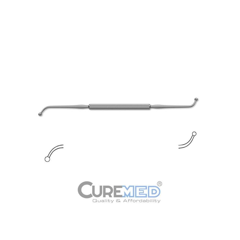 CureMed's Brand New Kistner Septum Ball End Elevator Features Double Ended 2.0 mm x 2.5 mm diameter ball tips, overall length 7-1/2" (19.0 cm) CureMed's Brand New Kistner Septum Ball End Elevator Features Double Ended 2.0 mm x 2.5 mm diameter ball tips, overall length 7-1/2" (19.0 cm)