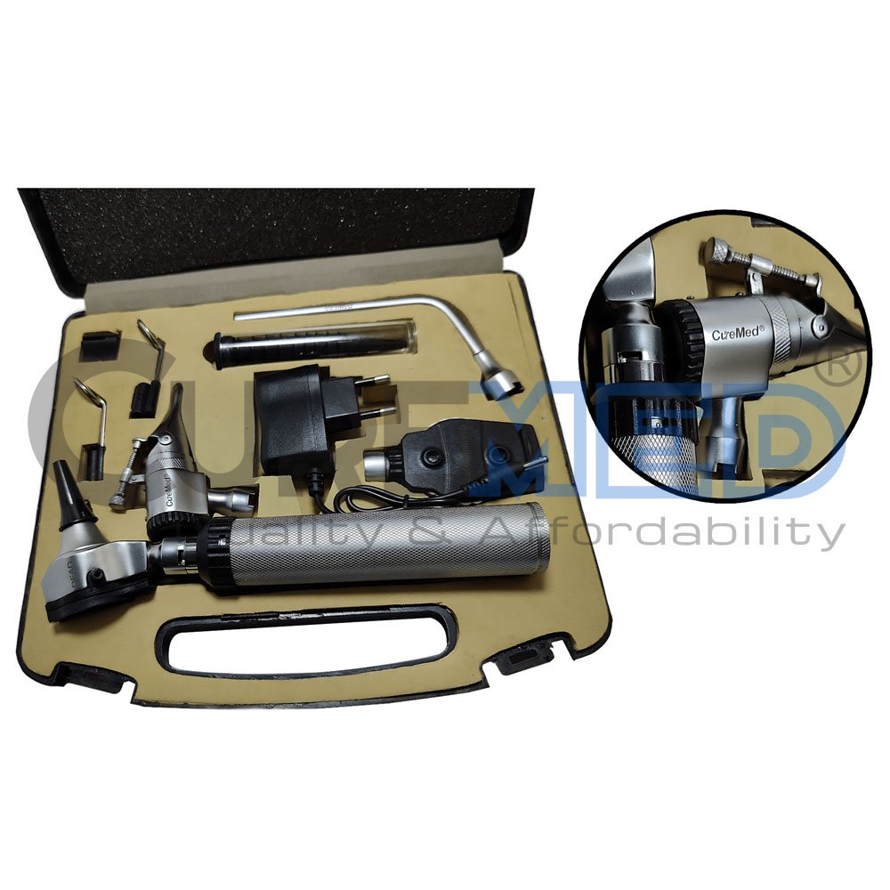 2 Stainless Steel Opthalmoscope ENT Diagnostic Complete Set