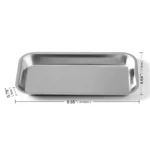 Dental Metal Trays Stainless Steel Medical Lab Instrument Tools Trays 3Pcs 8.85" x 4.64" x 0.79"