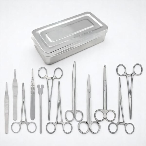 13 Pcs Basic Minor Surgery Instrument Set with Sterilization Box